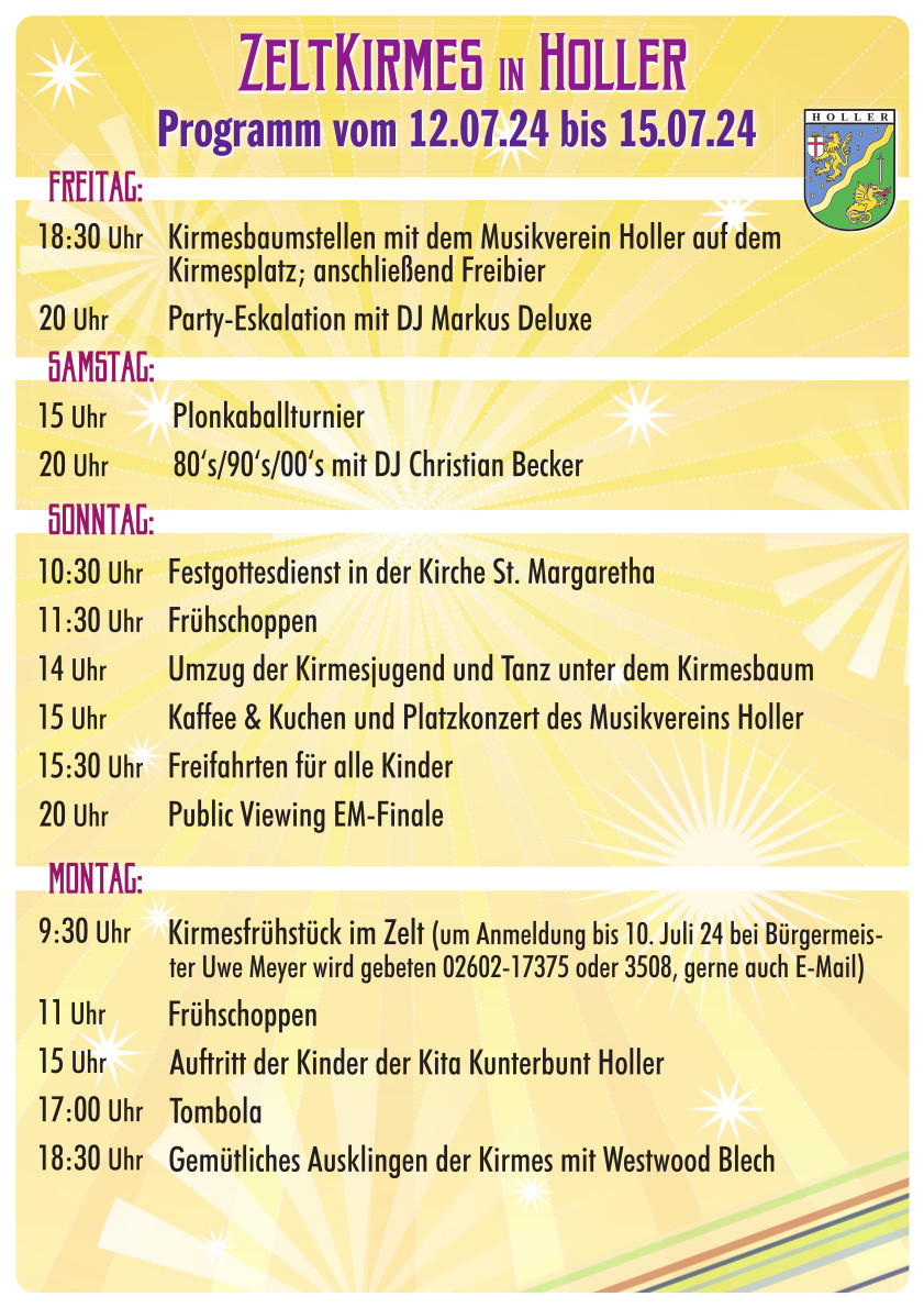 Programm Kirmes 2024 Holler